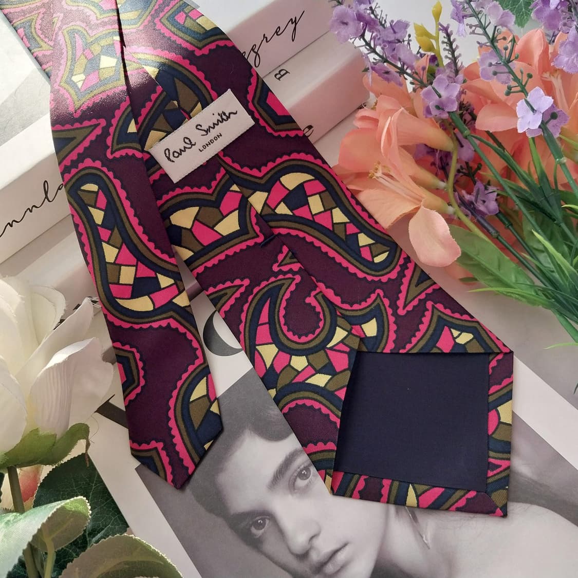 폴 스미스 실크 레드 믹스 패턴 넥타이 9cm A+등급 K1369
 상품이미지5