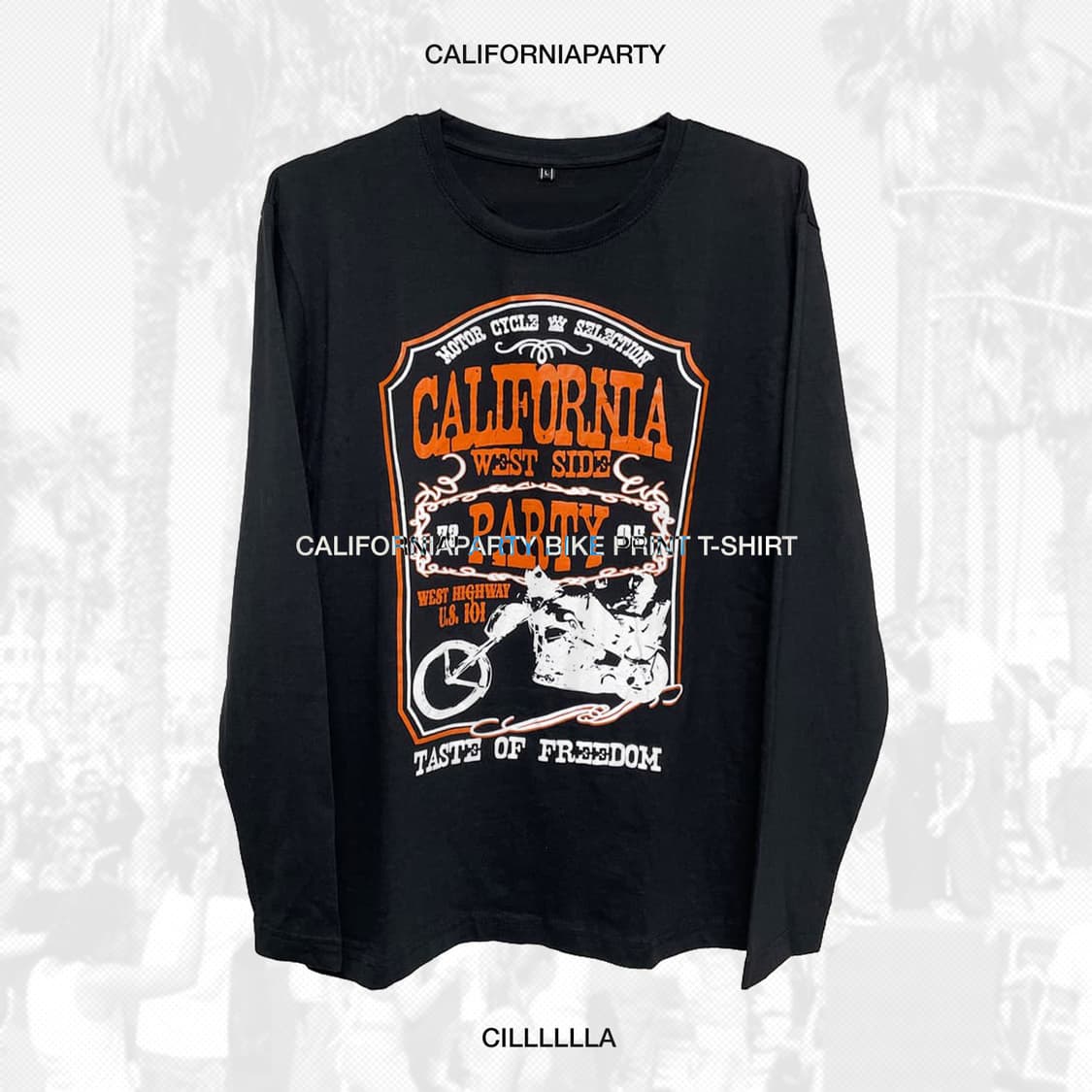 [L] CALIFORNIAPARTY 바이크 프린팅 티셔츠 상품이미지1