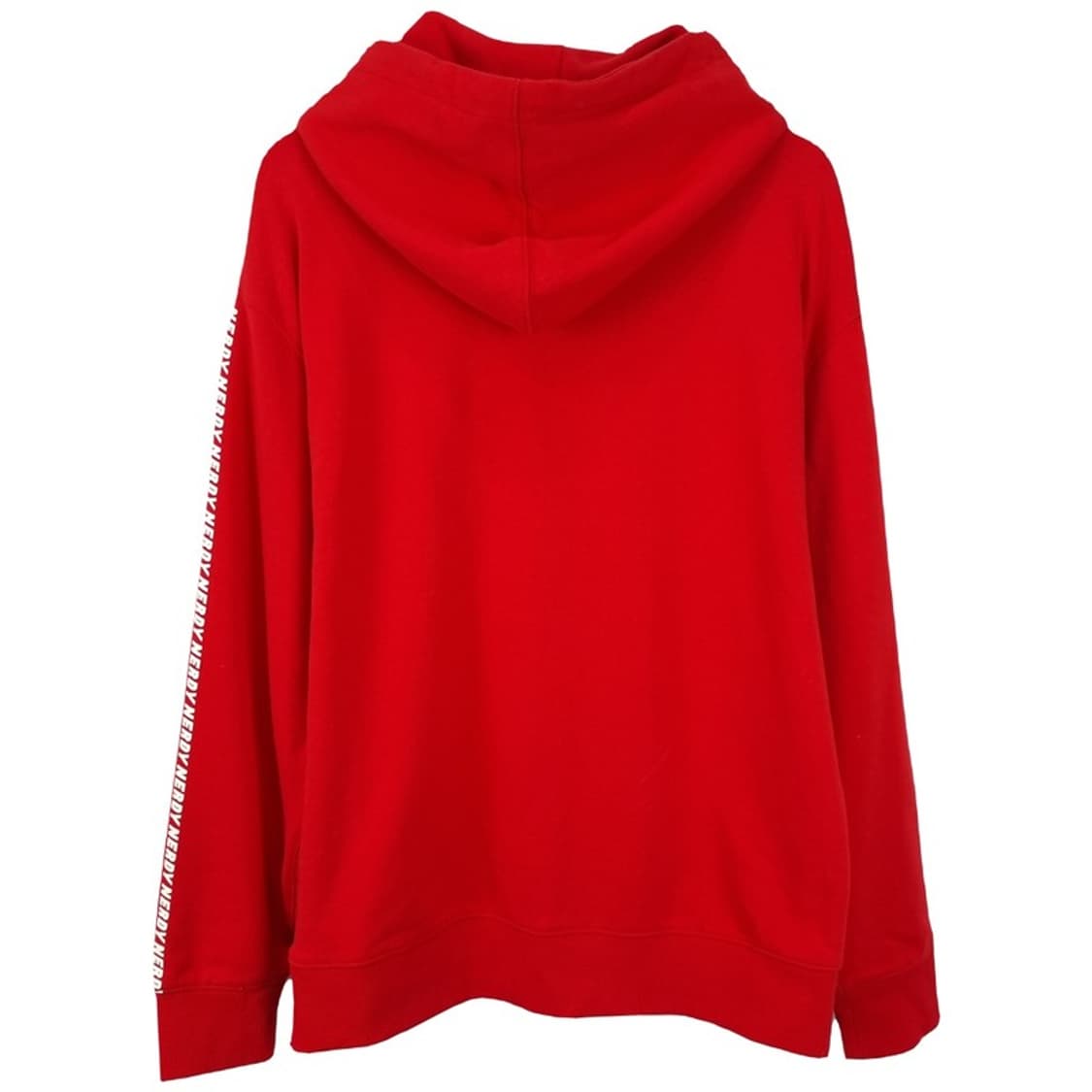 [NERDY] 널디 빅로고 오버핏 후드티 레드 M16535 상품이미지3