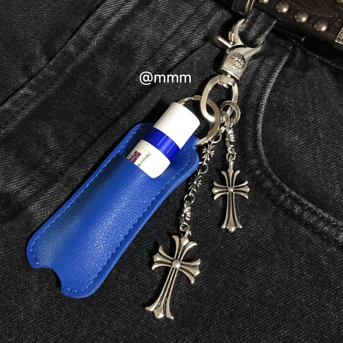[Unisex💙] 립밤 가죽 케이스 키링 열쇠고리 상품이미지1