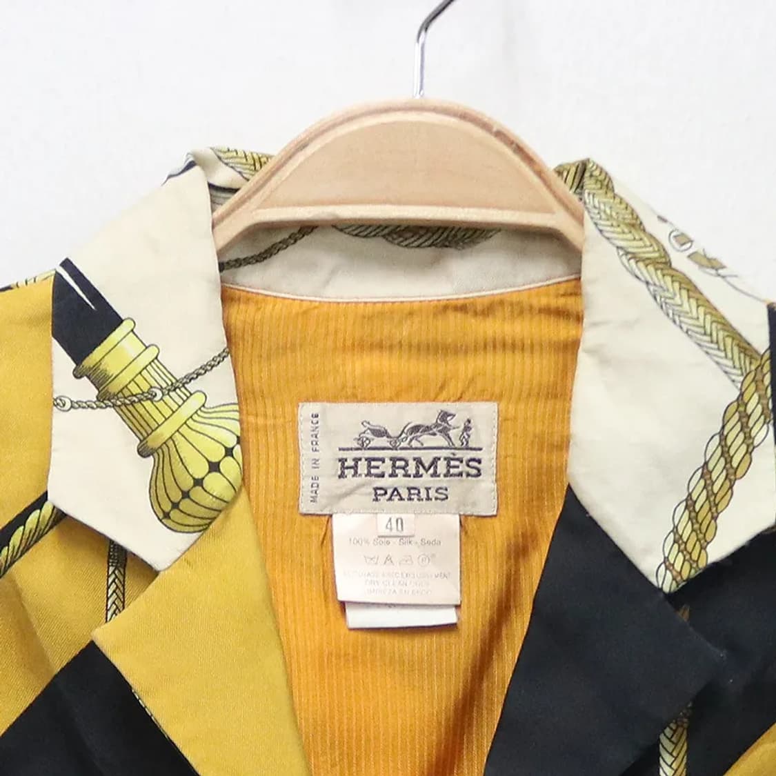 80-90'S 에르메스 패턴 실크 혼방 베스트 60153 상품이미지3