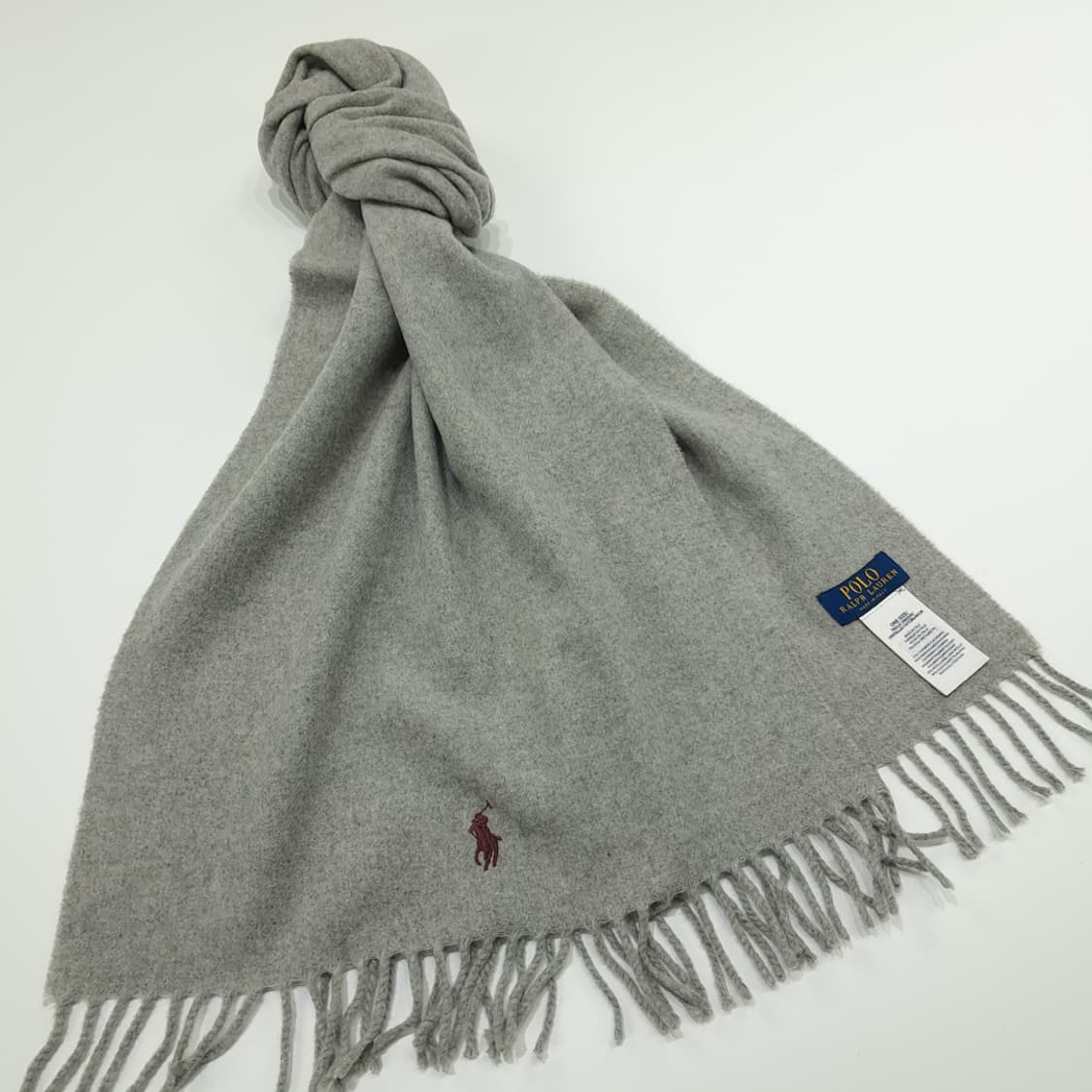 MX203 폴로 랄프로렌 아이스그레이 캐시미어 울 빅 목도리 머플러 상품이미지2