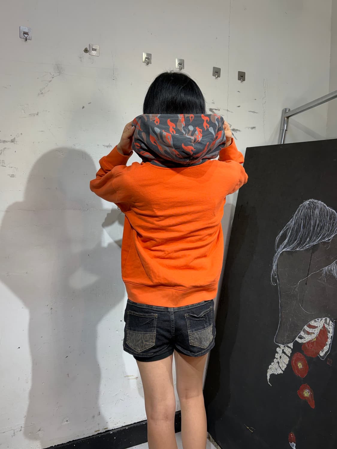 할리데이비슨 오렌지 카모 후드 집업 os 상품이미지6