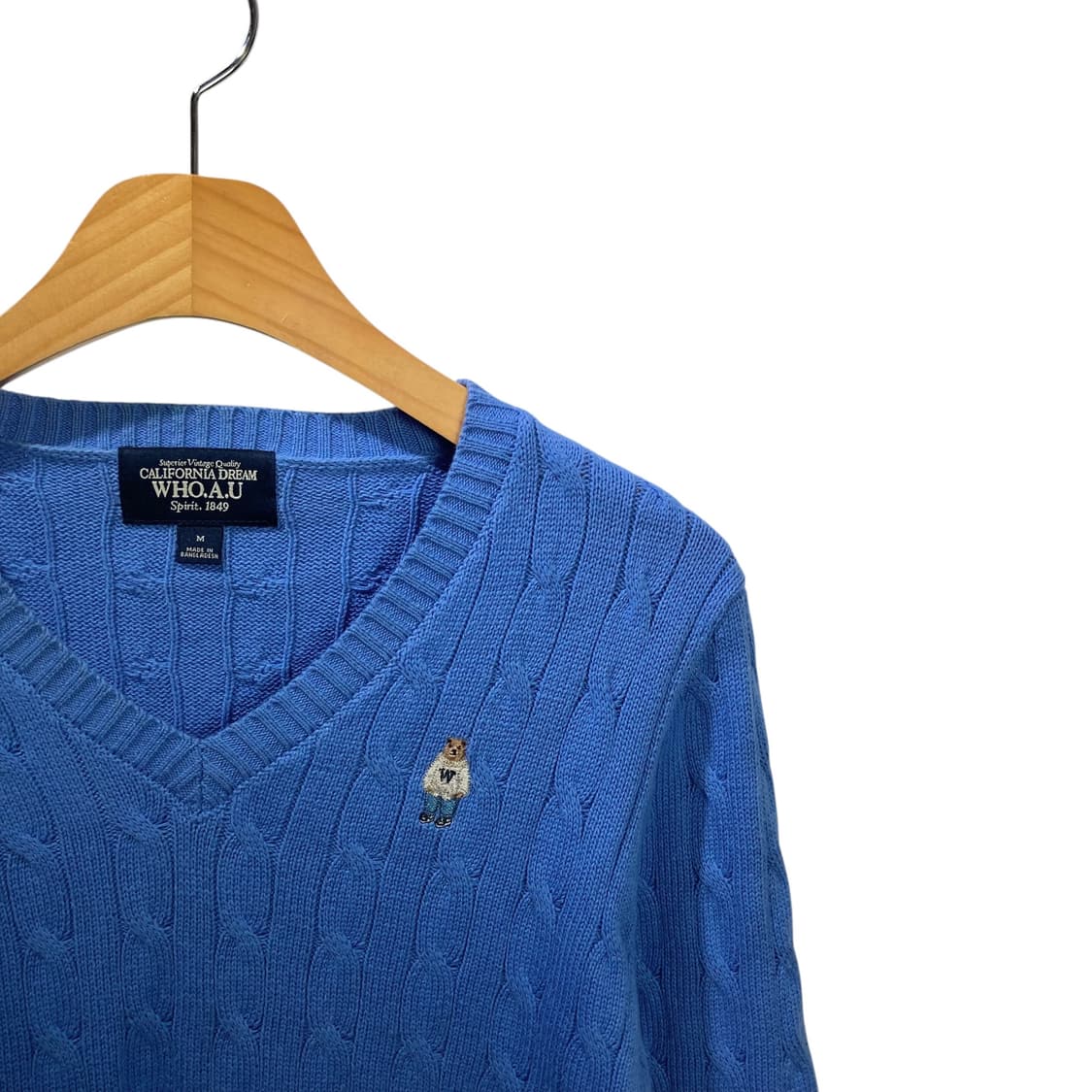 후아유 케이블 브이넥 니트 상품이미지3