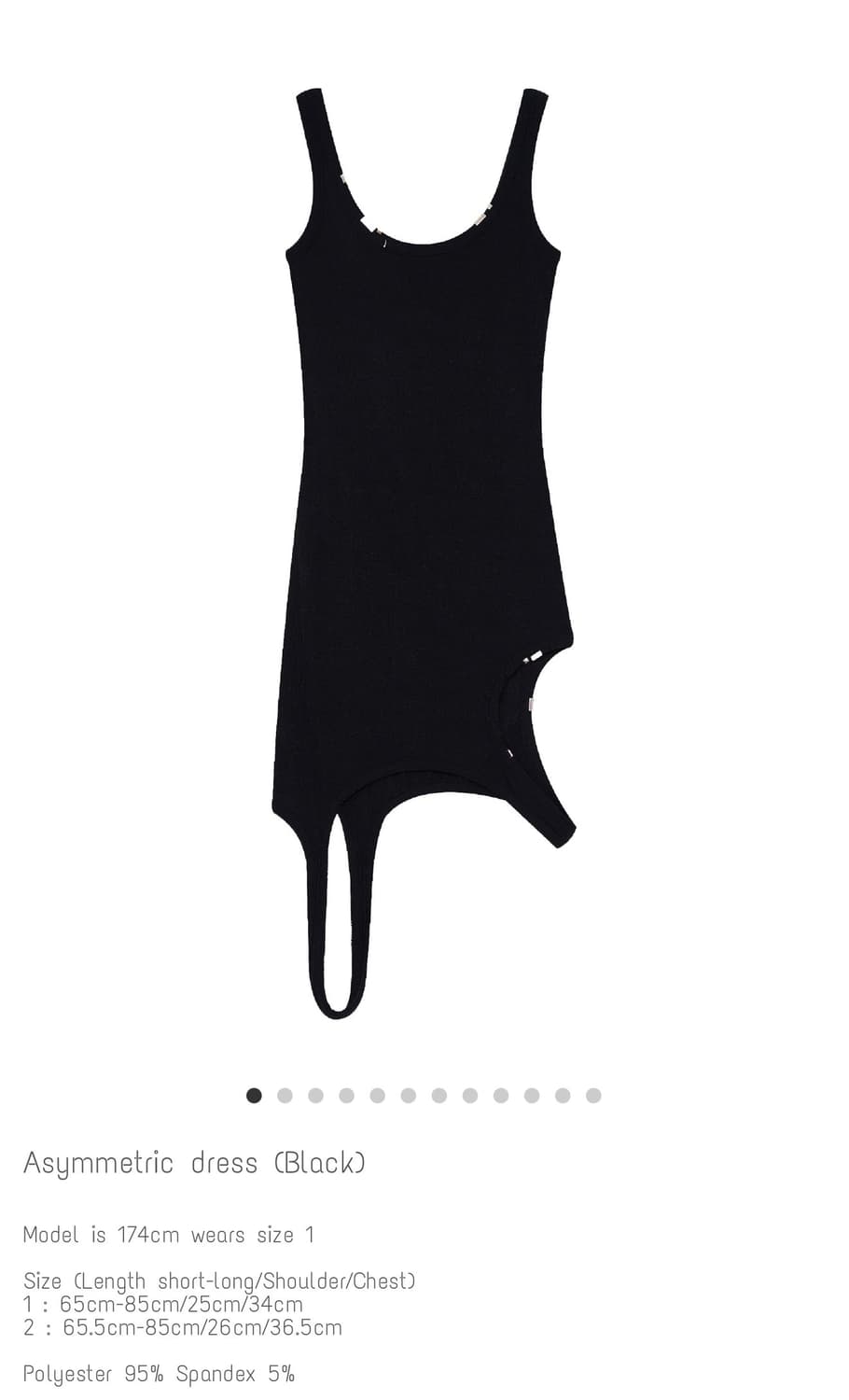 본네 Asymmetric dress (Black) S  상품이미지3