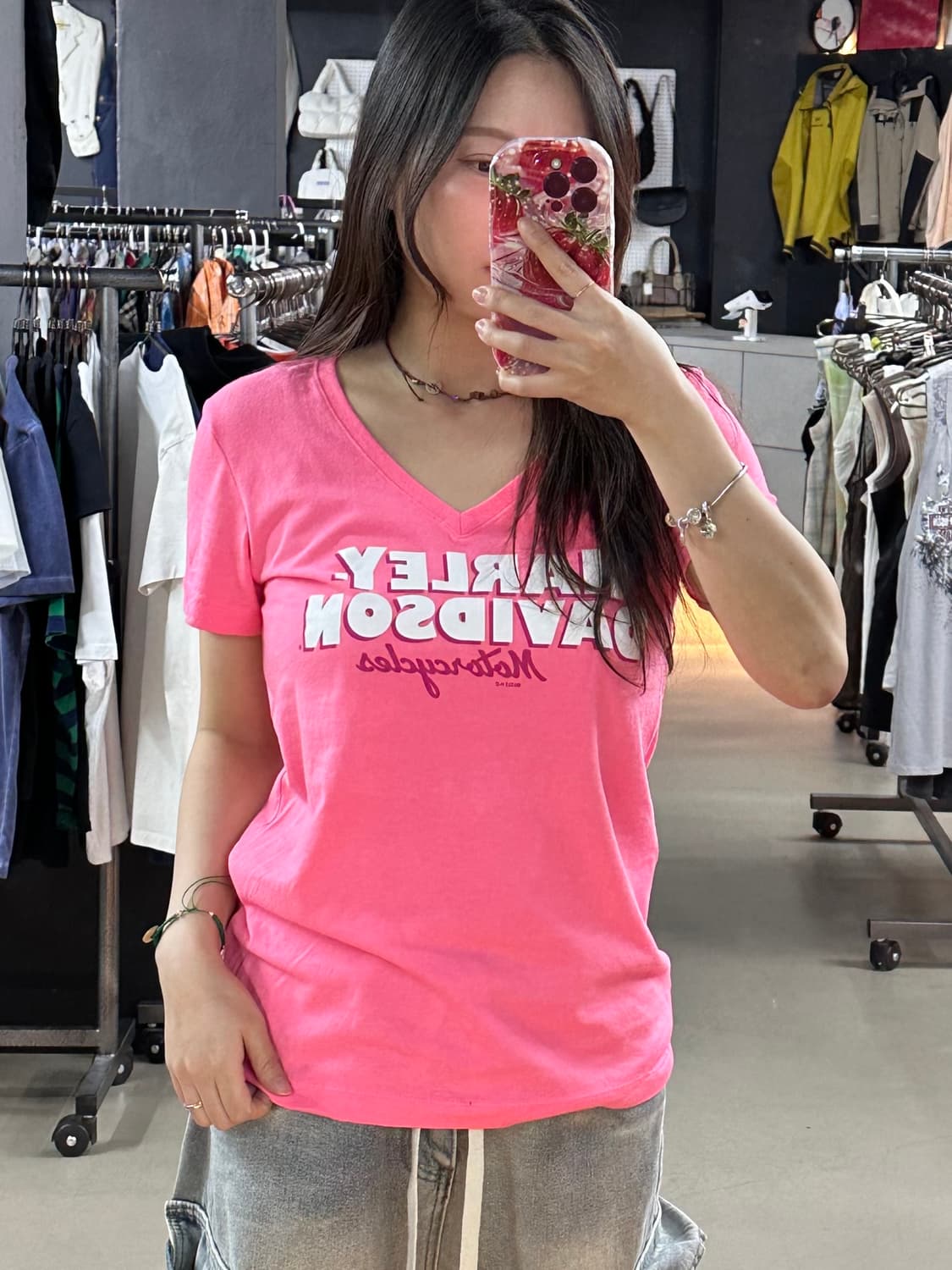 할리데이비슨 브이넥 빅로고 반팔 상품이미지4