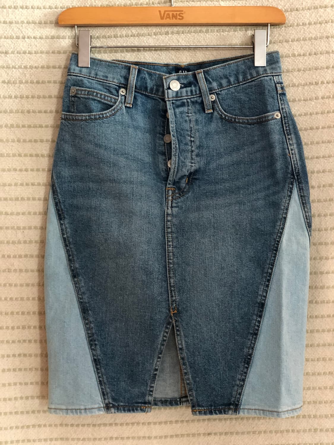 갭 중청 배색 데님 미디 스커트 청치마 상품이미지1