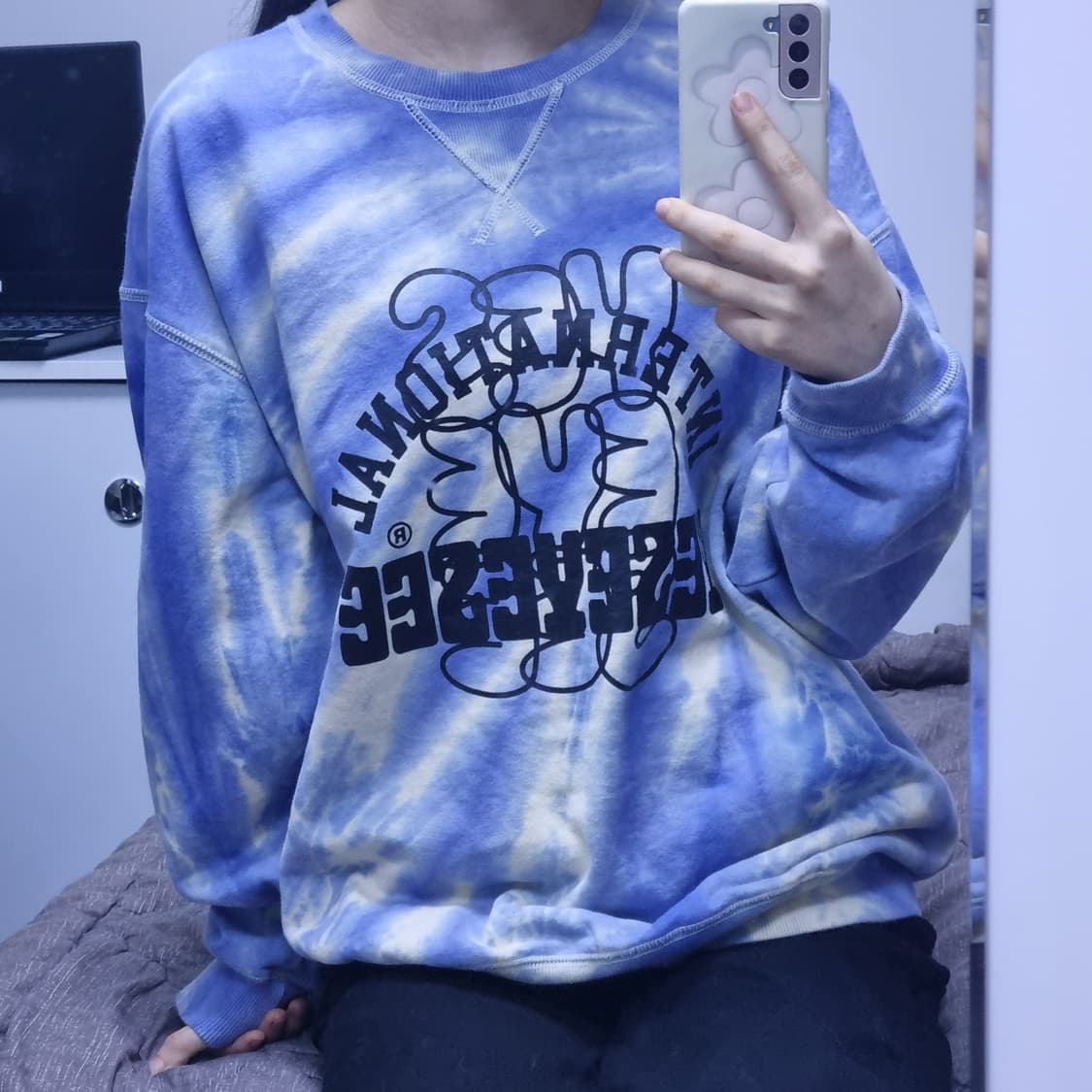 YESEYESEE Dyed Sweatshirts Blue/Ivory 상품이미지3