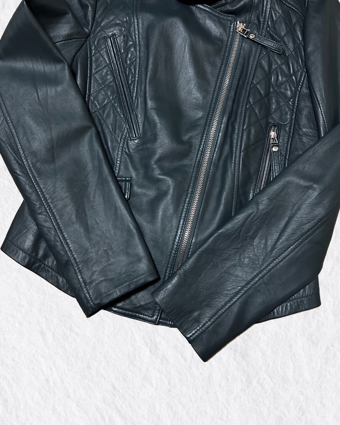 City Gee 청록색 양가죽 자켓 상품이미지3