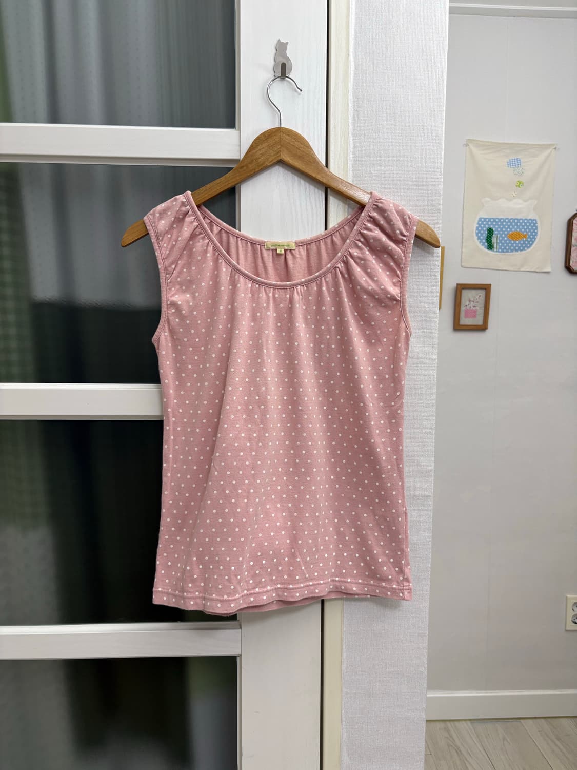 핑크 도트 슬리브리스 상품이미지1