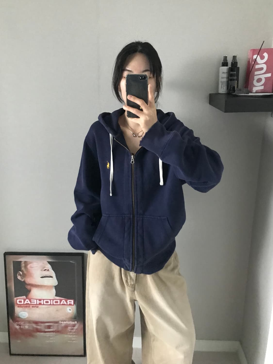 폴로 랄프로렌 포니로고 써멀 헤비 후드집업 네이비 상품이미지4