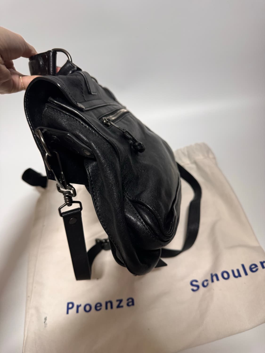 프로엔자슐러 블랙 레더 토트백 상품이미지7