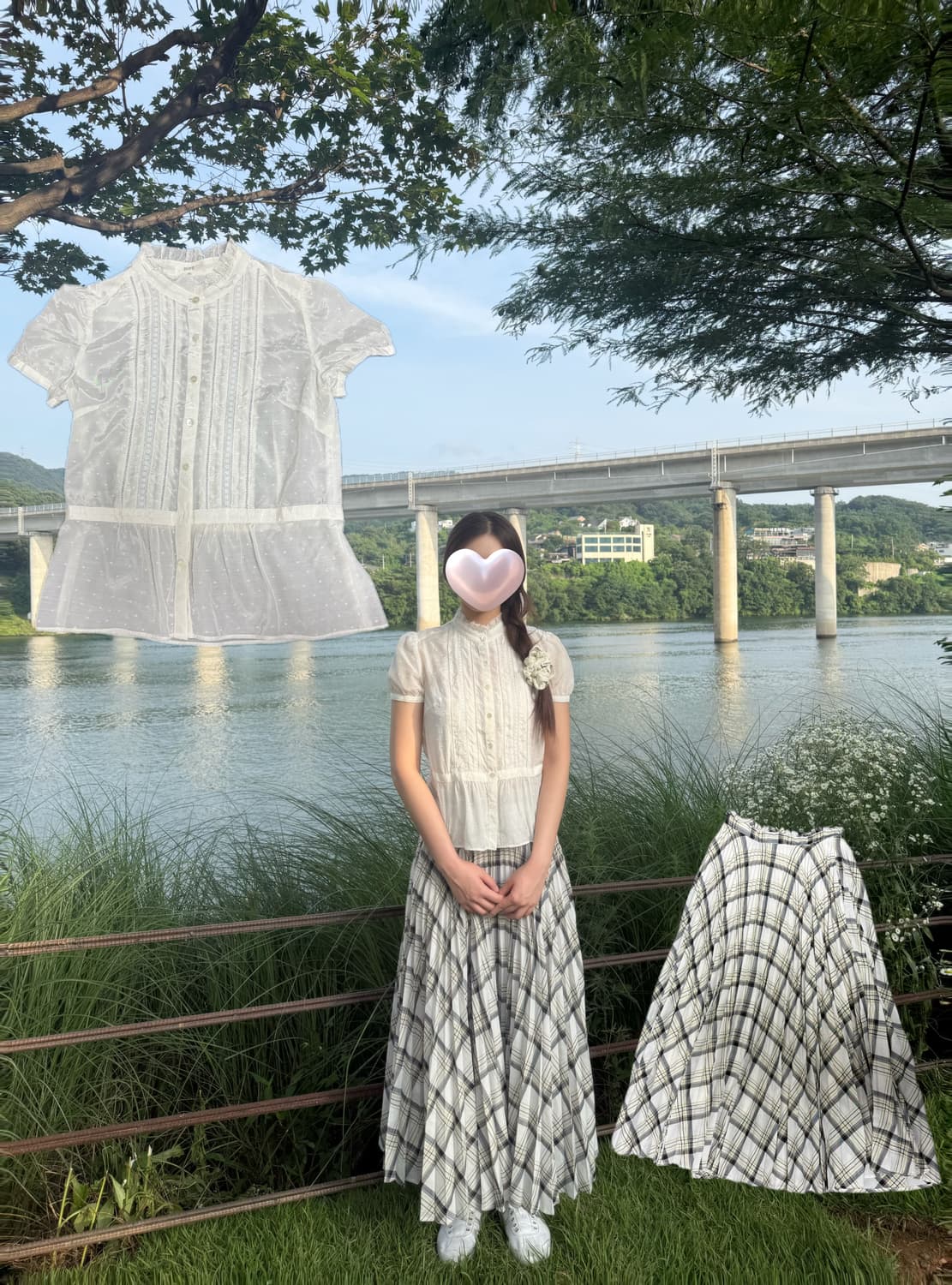 여름 블라우스+빈티지 롱스커트 세트 상품이미지1