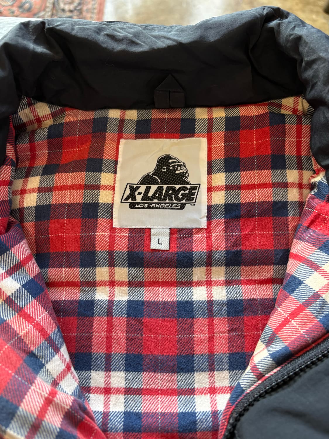 Xlarge 블랙 체크 안감 패딩 베스트 상품이미지6