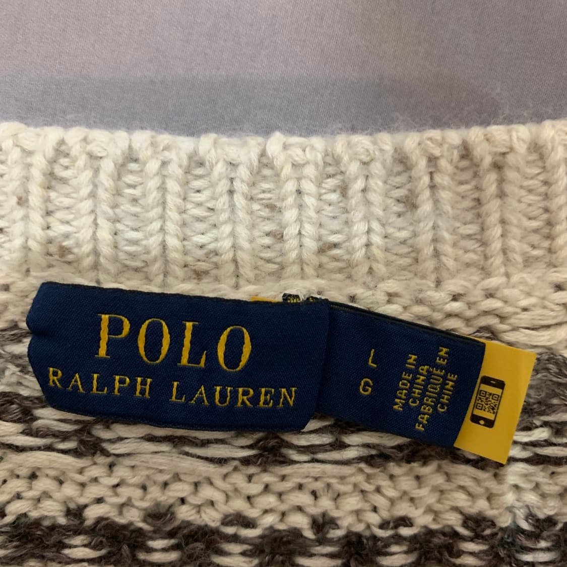 L 폴로랄프로렌 신형 QR택 여성 페어아일 울 니트 상품이미지5