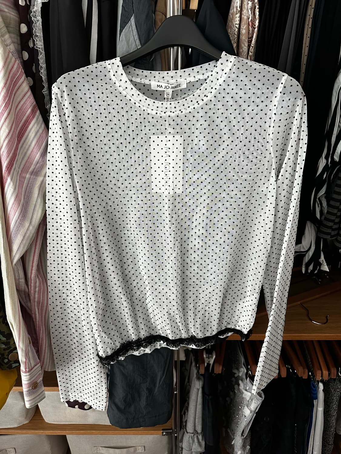 마조네 도트 레이어드 티셔츠 상품이미지1