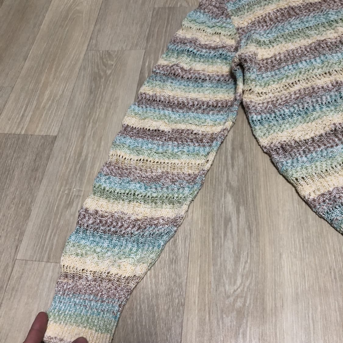 (L) 키뮤어 KIIMUIR 린넨 메쉬 스트라이트 카라 가디건 상품이미지2