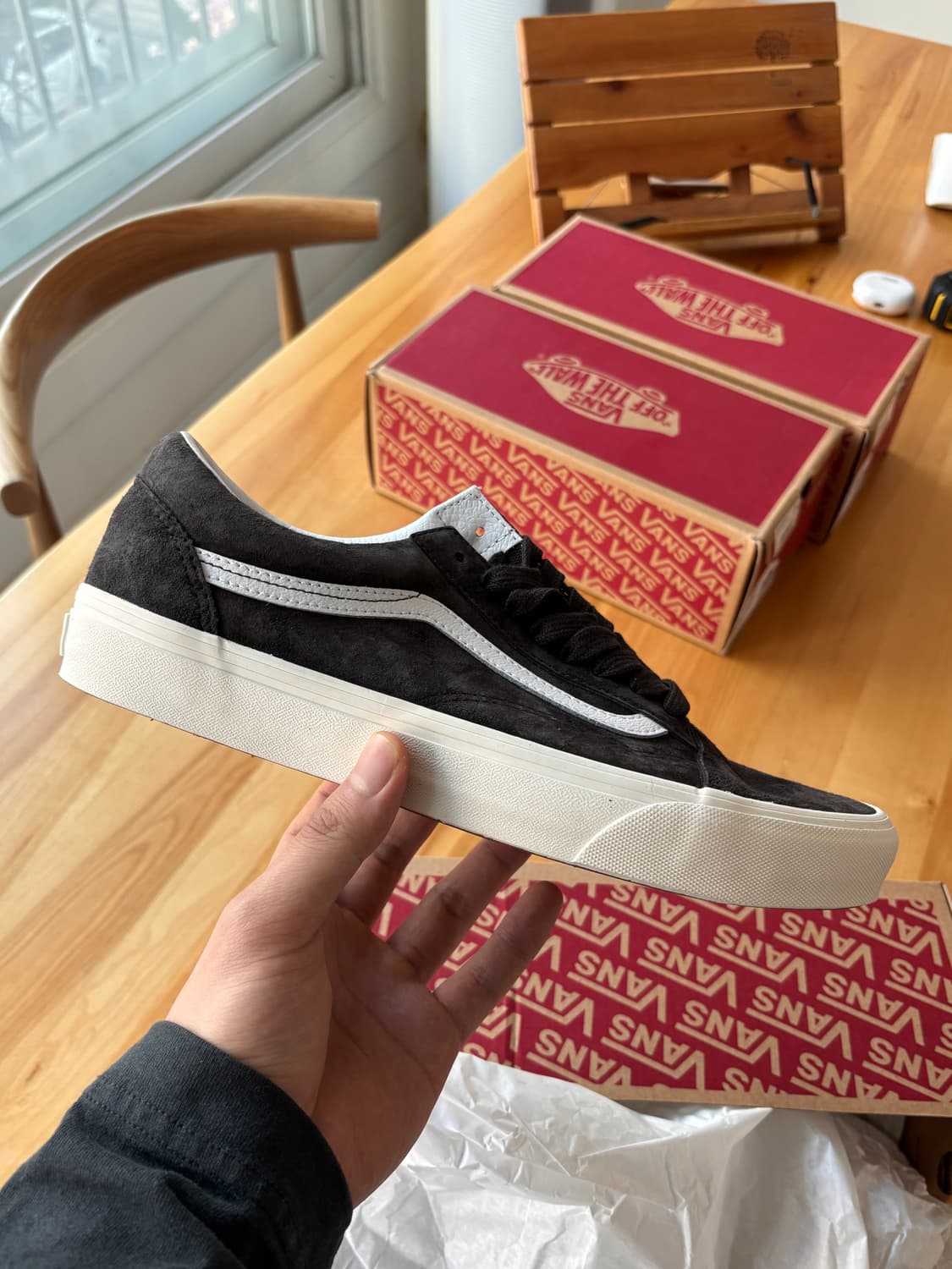 디자이너 터치 들어간듯한 반스 올드스쿨 스웨이드 다크브라운 상품이미지8