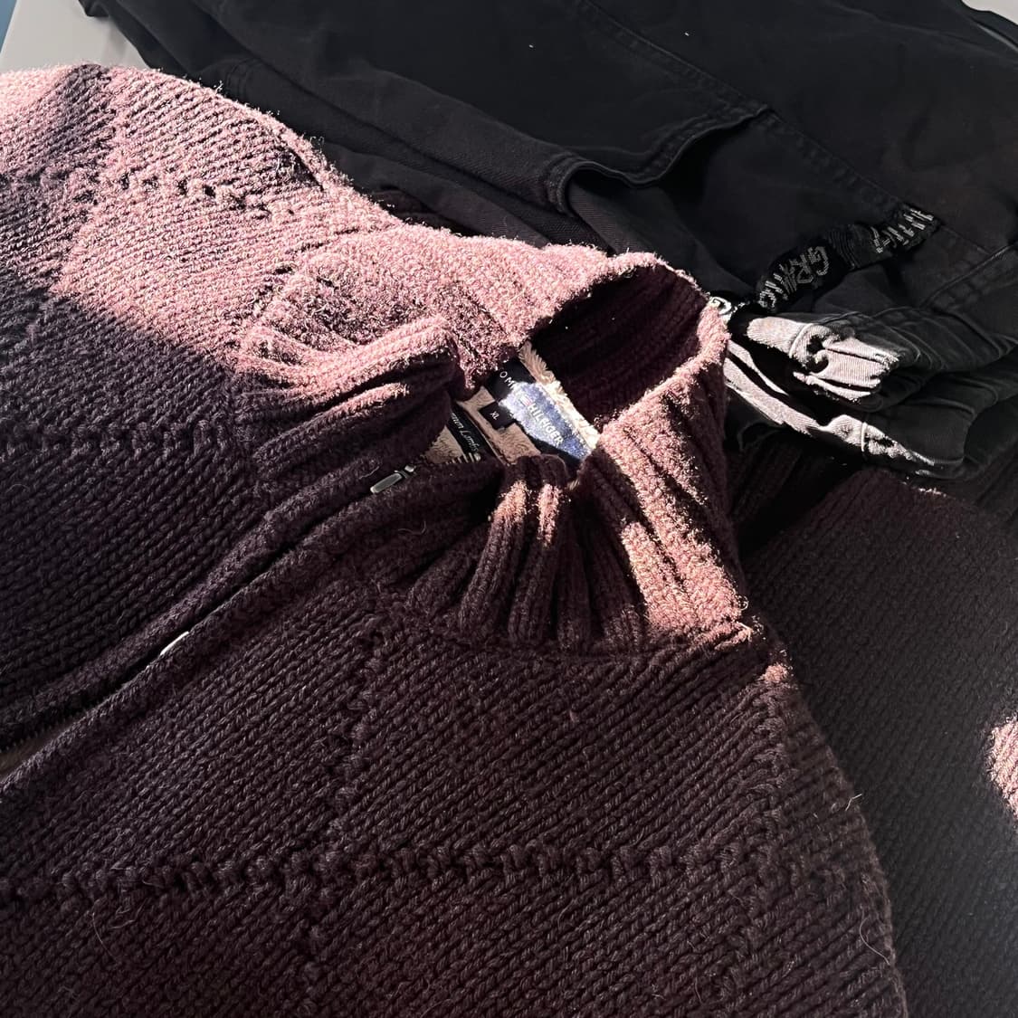 타미힐피거 사선 조직패턴 가디건 내부 퍼시어링  XL 상품이미지4