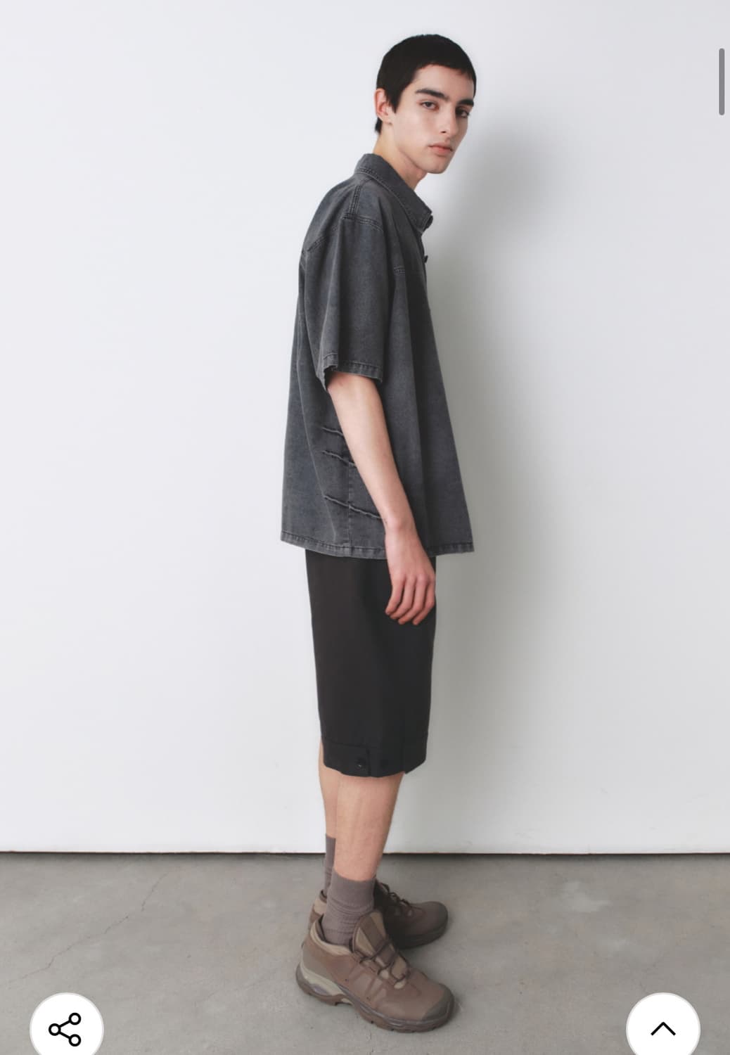 인사일런스 슬래시 워싱 데님 셔츠 WASHED GREY L사이즈 상품이미지2