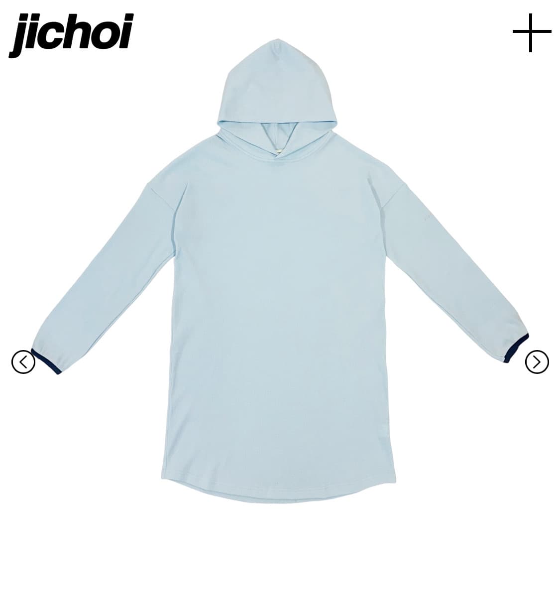 지초이 24-005 RIBBED HOODIE (PALE BLUE) 상품이미지1