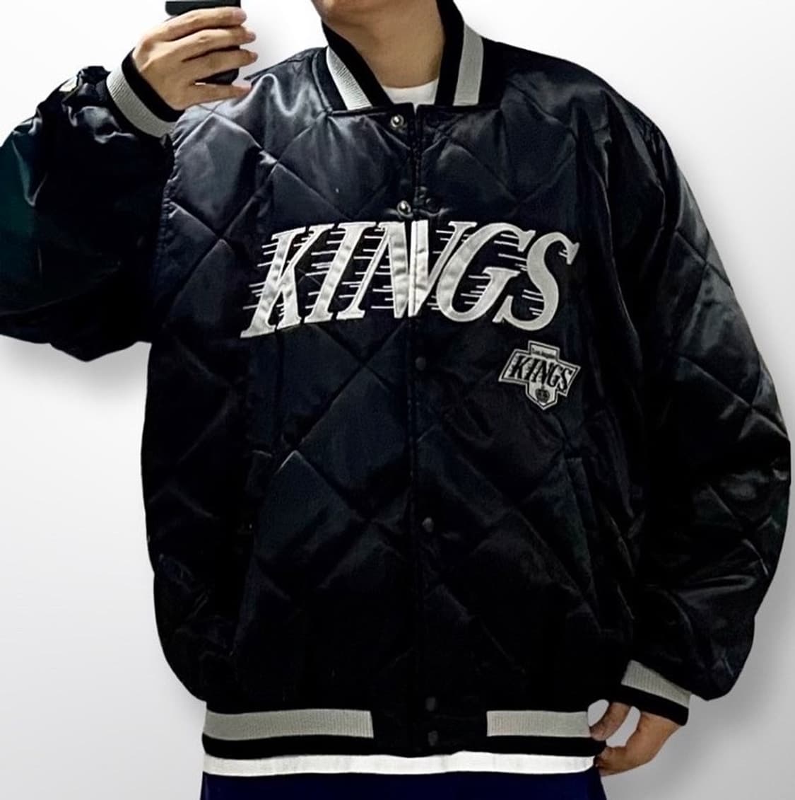 대장급 90s USA 마제스틱 LA킹스 바시티자켓 상품이미지2