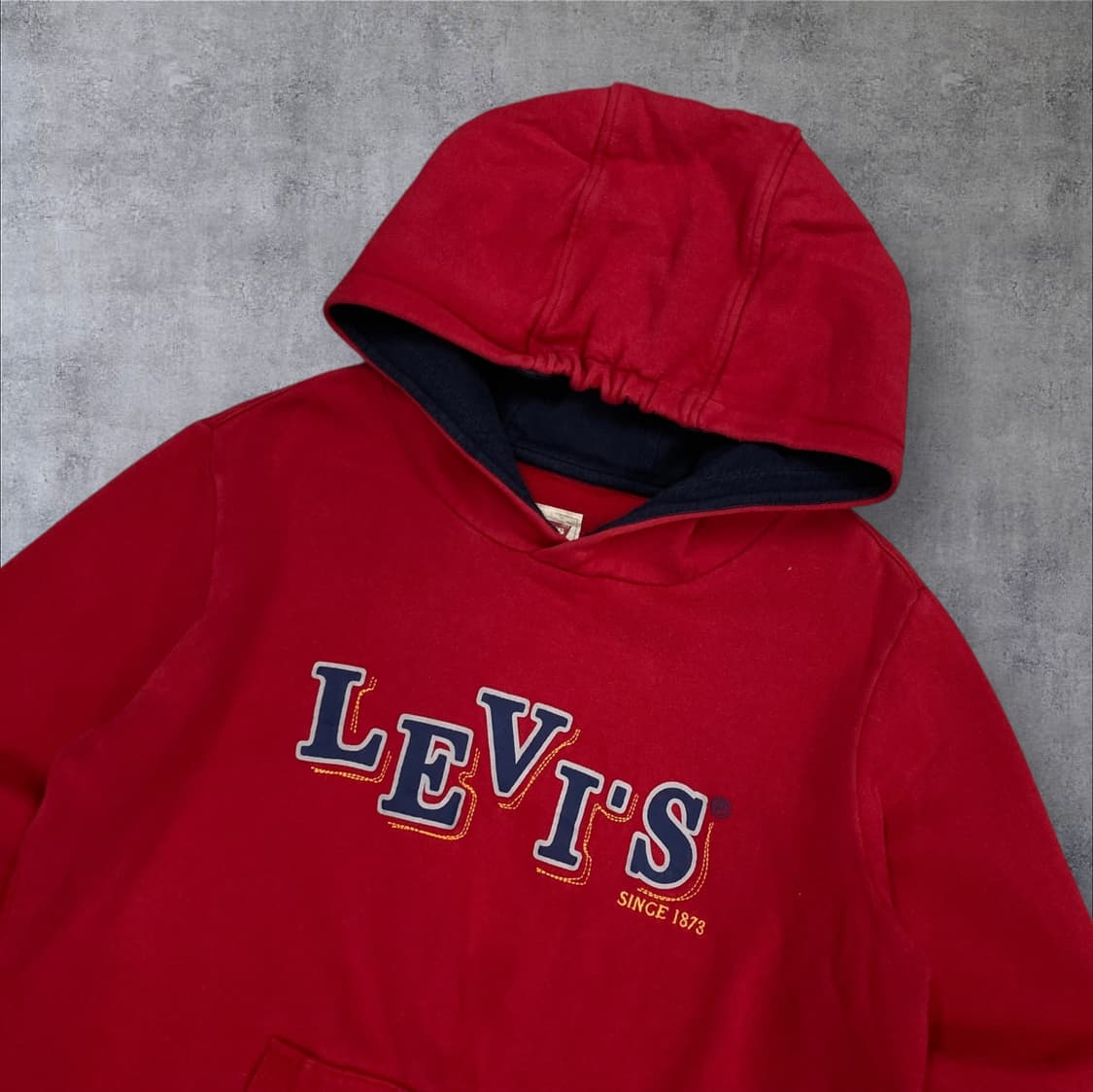 리바이스 레드 컬러 스펠아웃 후드티 상품이미지2