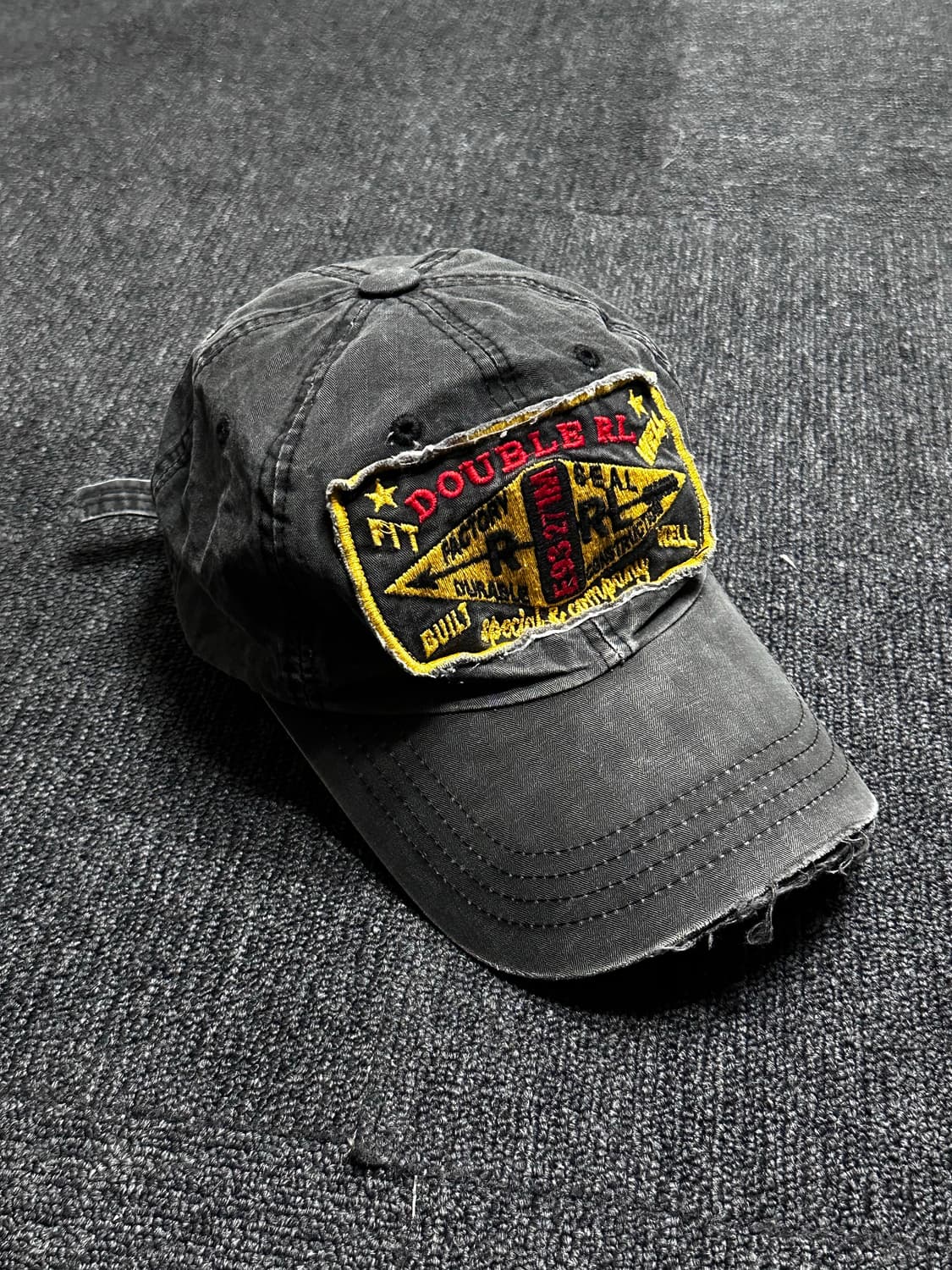 더블알엘 RRL 데미지 빈티지워싱 자수 패치 캡  상품이미지3