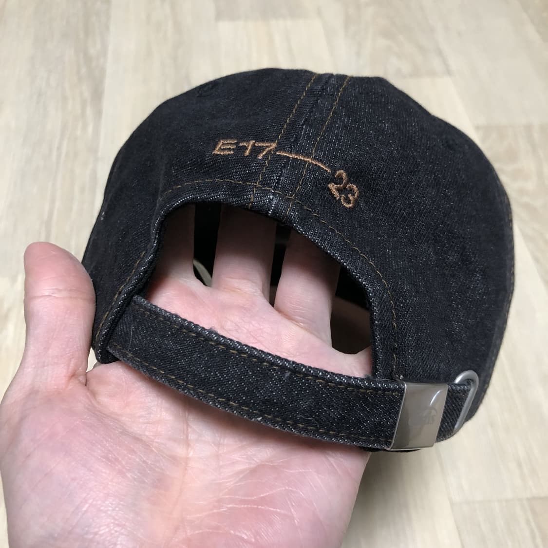 (OS) 이미스 EMIS 워시드 데님 볼캡 그레이 핑크 상품이미지4