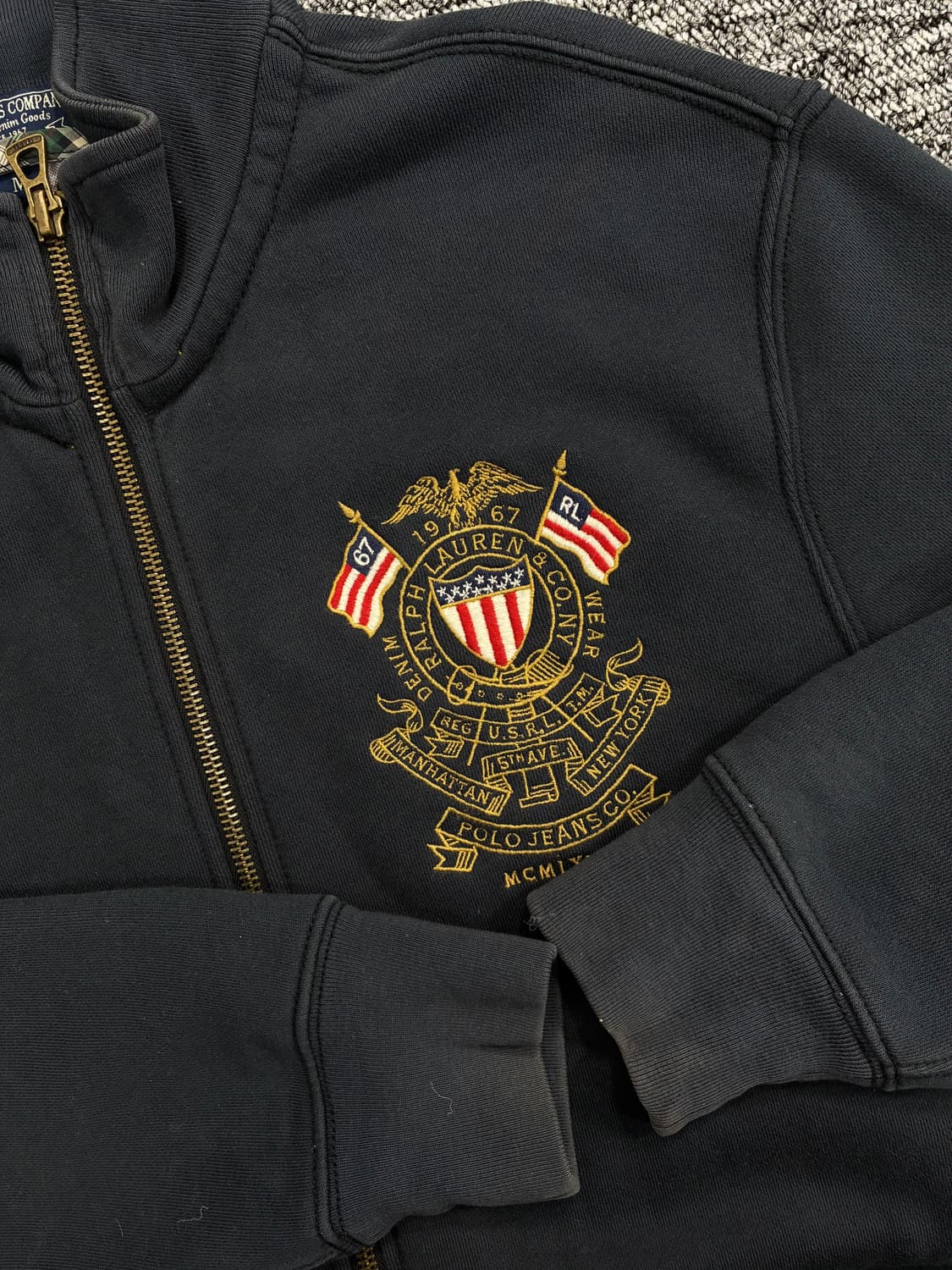 폴로 랄프로렌 진스 성조기 금장 후드집업 M 상품이미지6