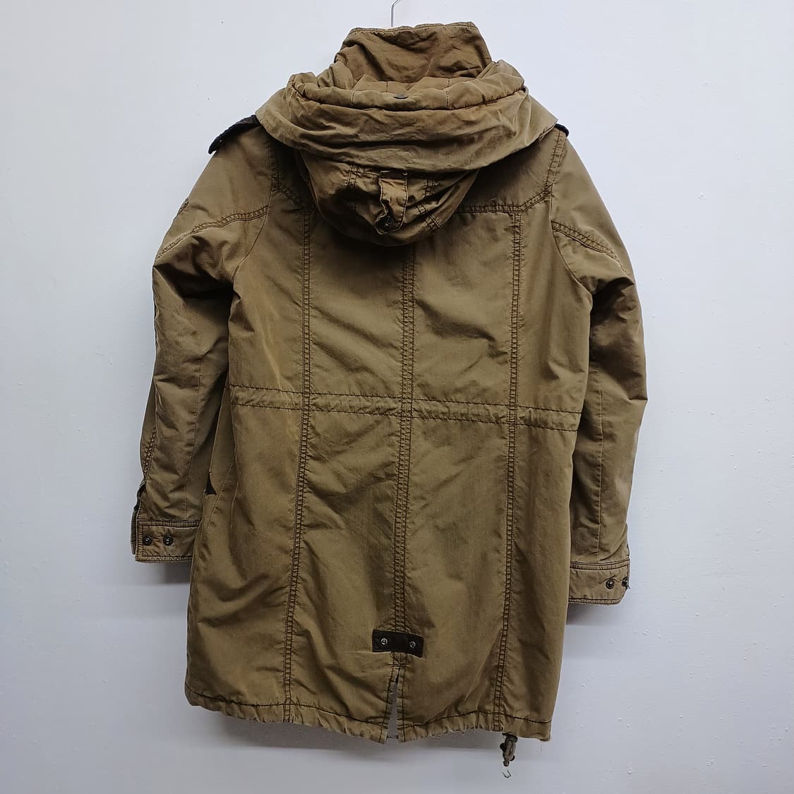 버카루 빈티지 카키 후드 파카 S 상품이미지2