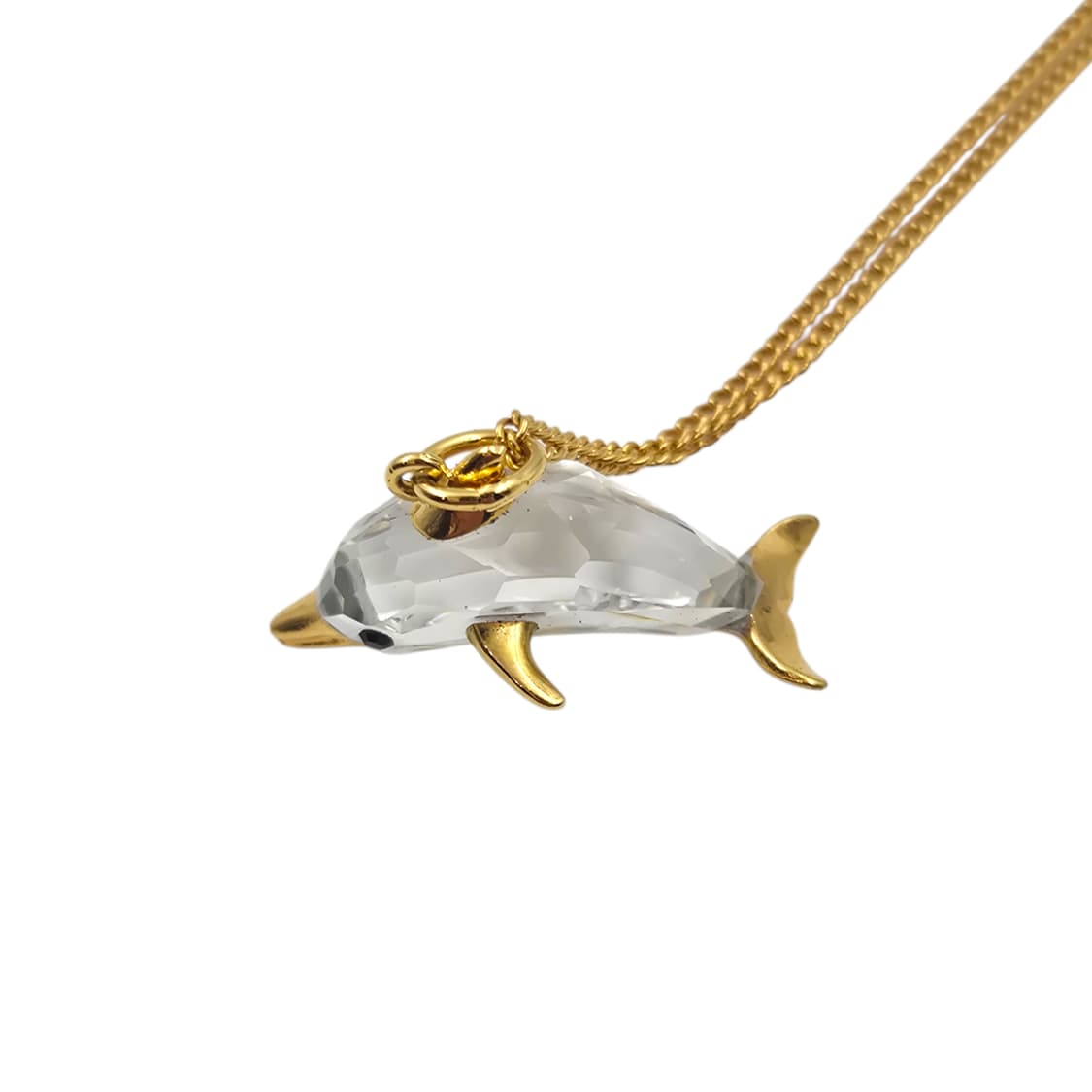90s 스와로브스키 크리스탈 돌고래 목걸이 상품이미지4