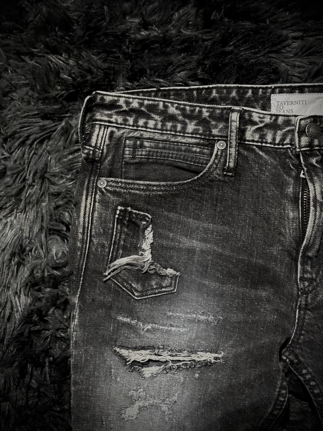 TAVERNITI JEANS 데미지 그레이 데님 스키니팬츠 상품이미지5