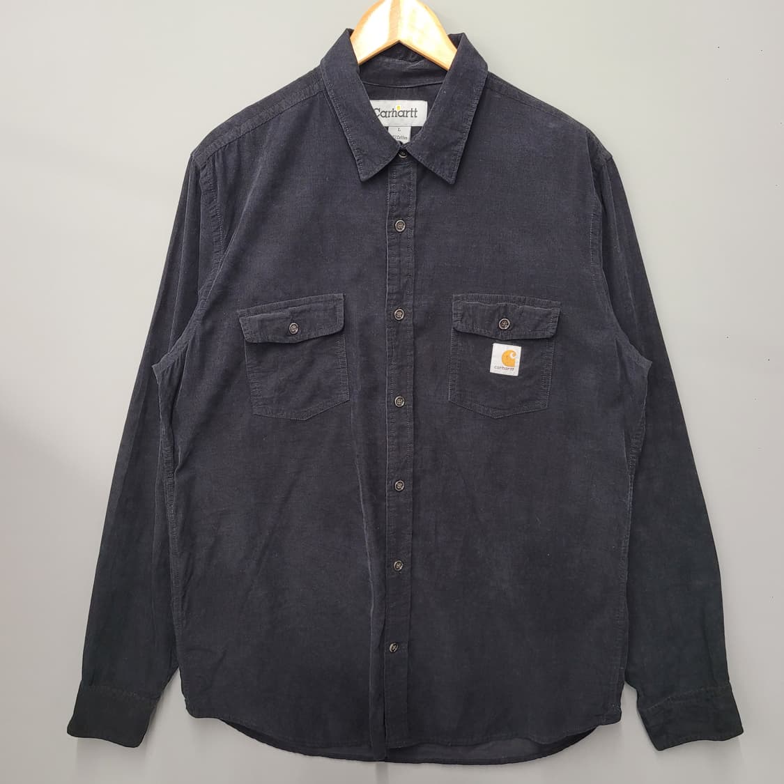 Carhartt 칼하트 코듀로이 셔츠 블랙 상품이미지1