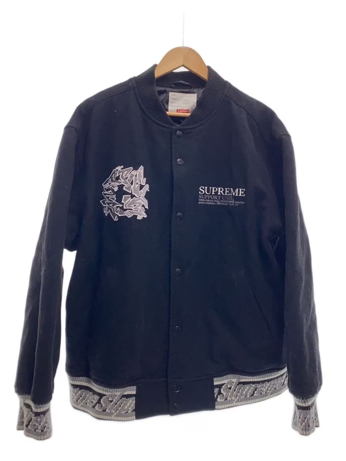 Supreme Support Unit Varsity Jacket Blac 상품이미지1