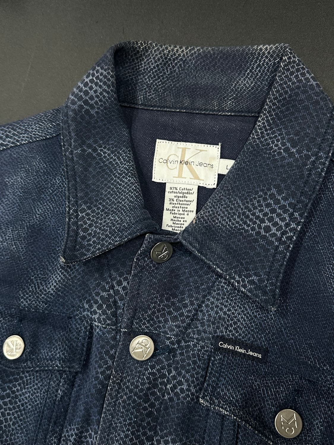 캘빈클라인 우먼 코튼 파이튼 뱀피 트리커 자켓 상품이미지5