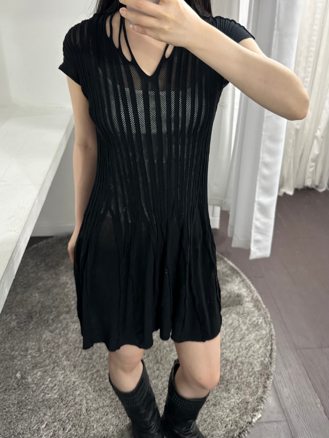 hiroko koshino mesh dress 상품이미지3