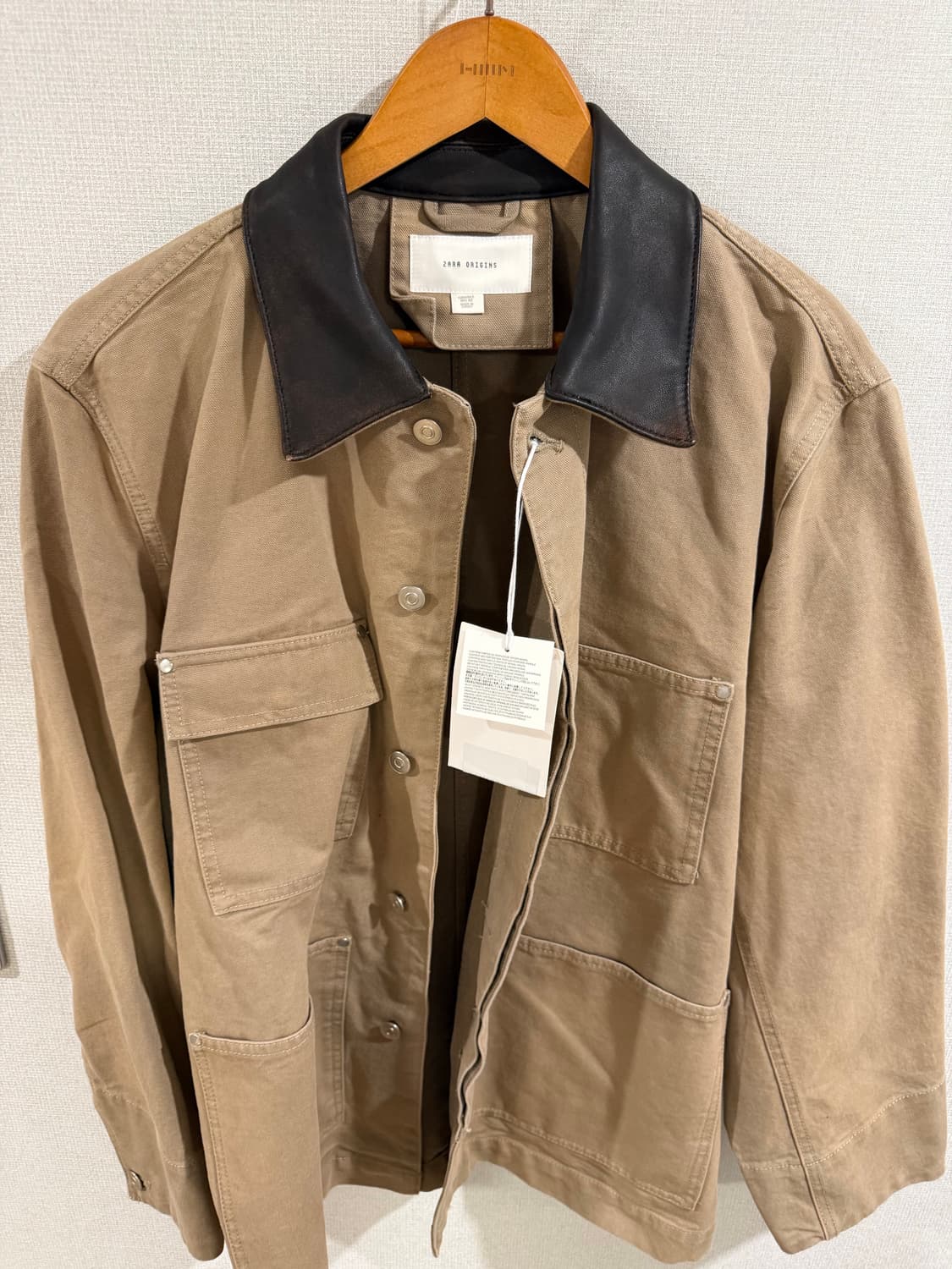 자라 오리진 워시드 캔버스 자켓 토프 그레이 상품이미지3