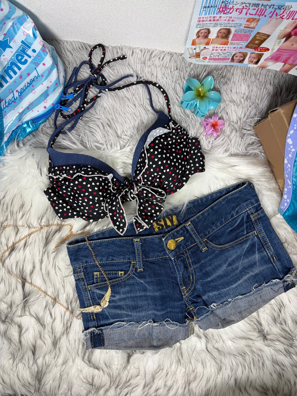 Set) 데님 하트 비키니 세트 (2pcs) 상품이미지1