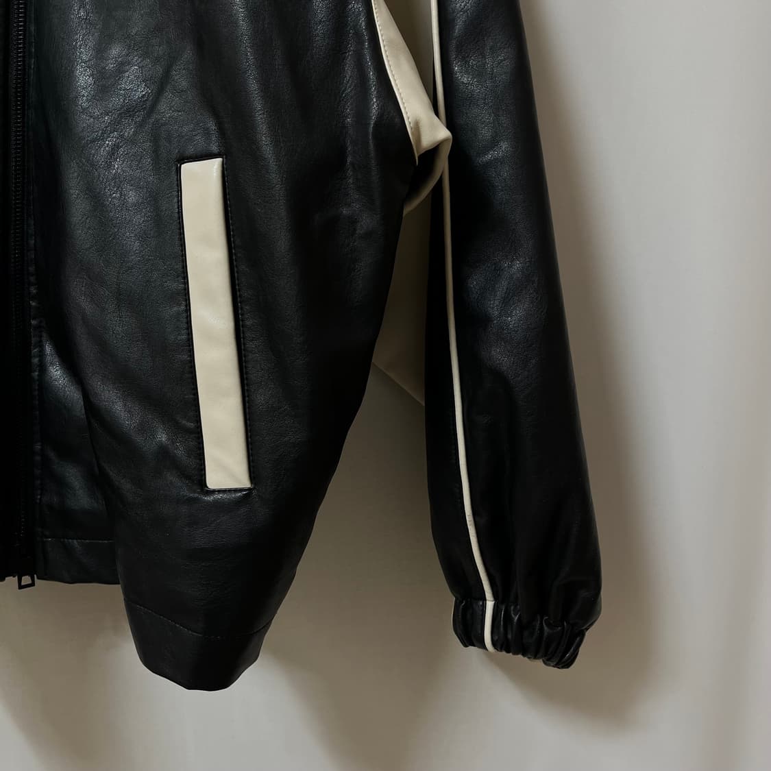 라퍼지스토어 배색 비건 레더 가죽 자켓 S 상품이미지6