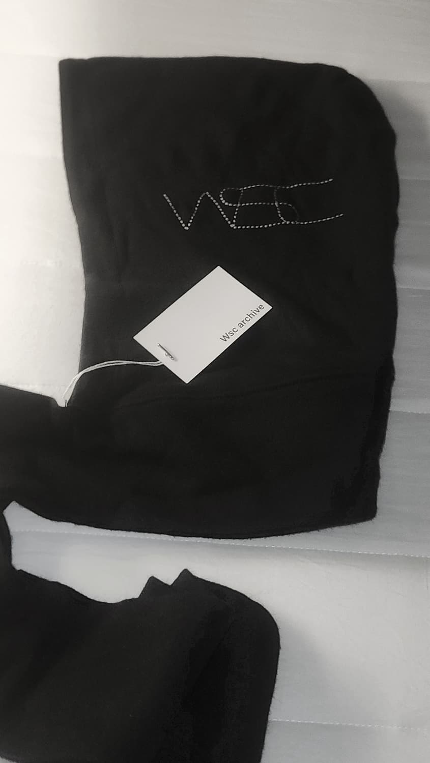 wsc 아카이브 자수 후드 머플러 블랙 y2k고스펑크오즈온 상품이미지3