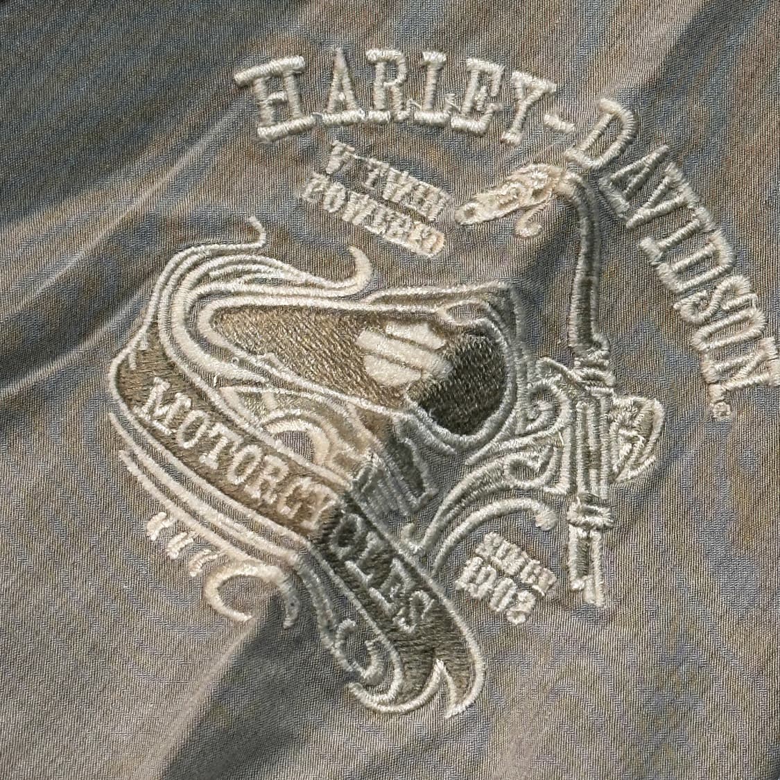 [HARLEY-DAVIDSON] 심플 베이지 팔 자수 워크 워크셔츠 상품이미지3