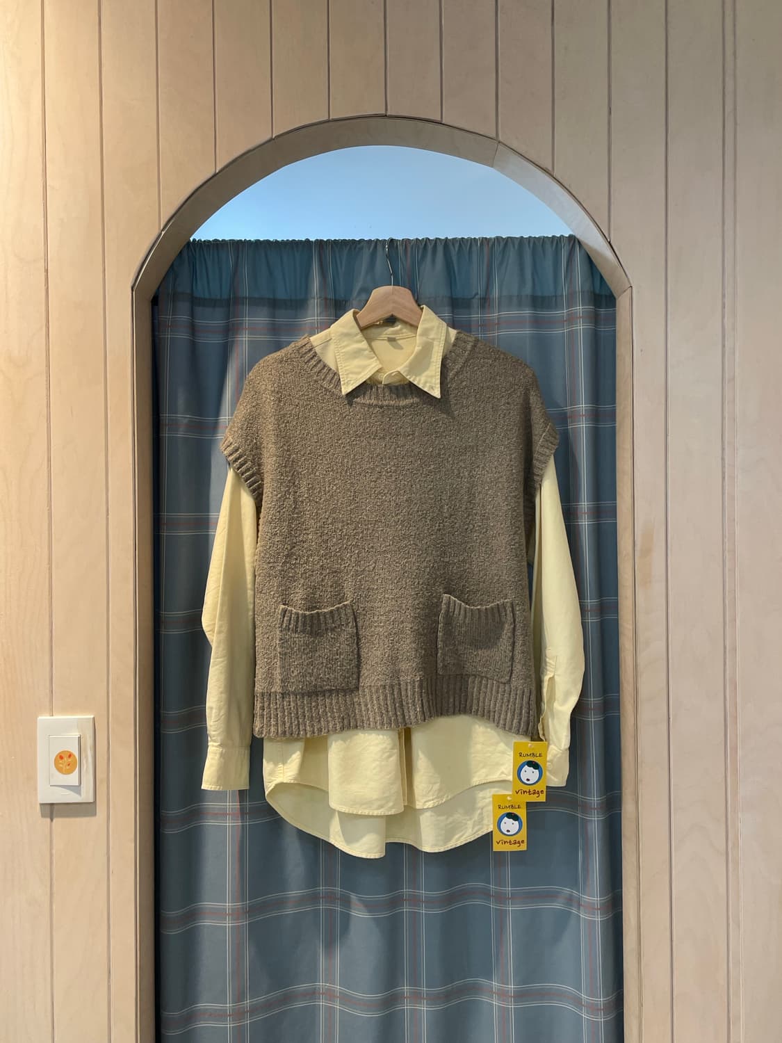 일본빈티지 포켓 니트조끼 상품이미지1