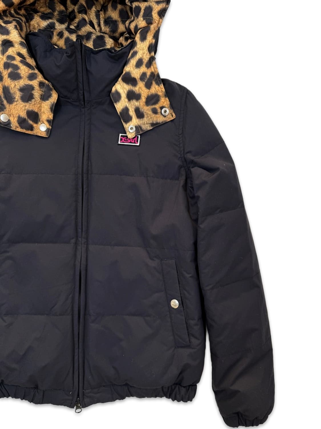 빈티지 X-girl 블랙 호피 패딩 상품이미지3