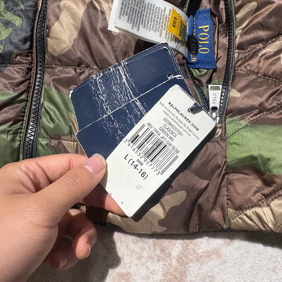 폴로 카모 리버서블 후드 경량패딩 새상품 상품이미지4