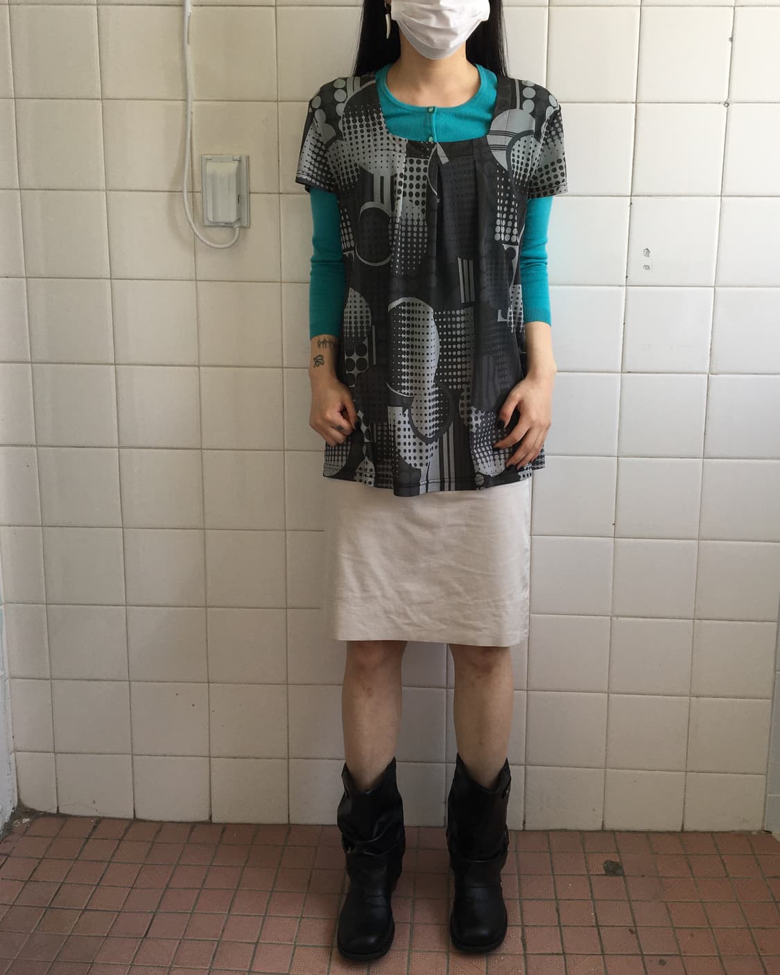 Dot pattern mixed top 상품이미지6