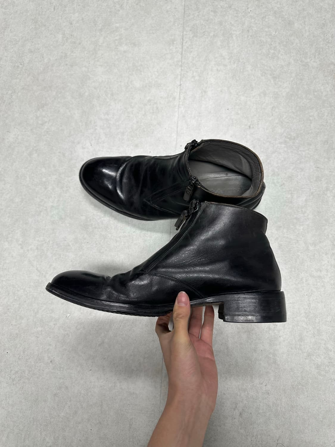 알마니 더블 지퍼 레더 부츠 상품이미지7