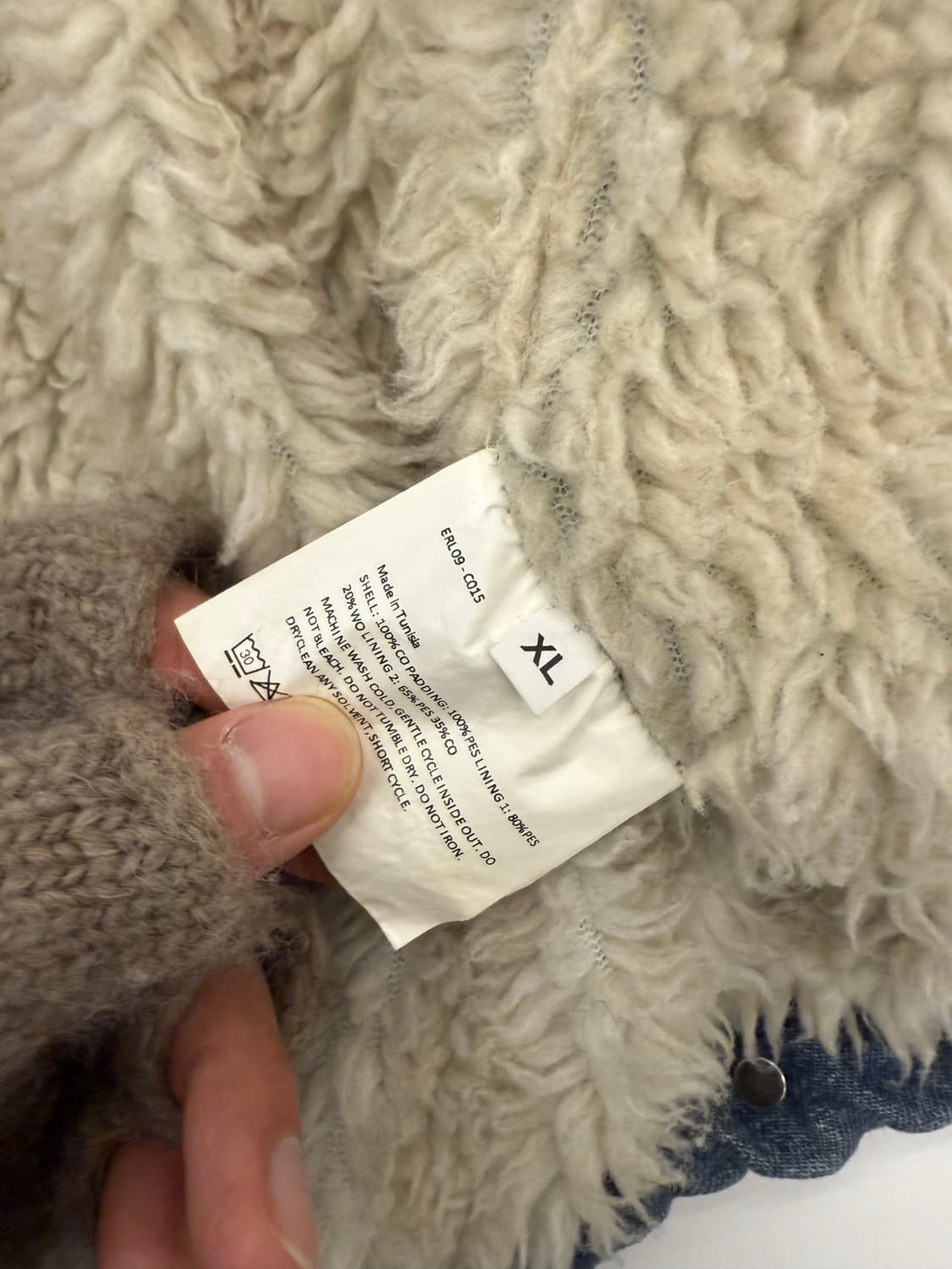 erl 시어링 데님 자켓 xl 상품이미지5