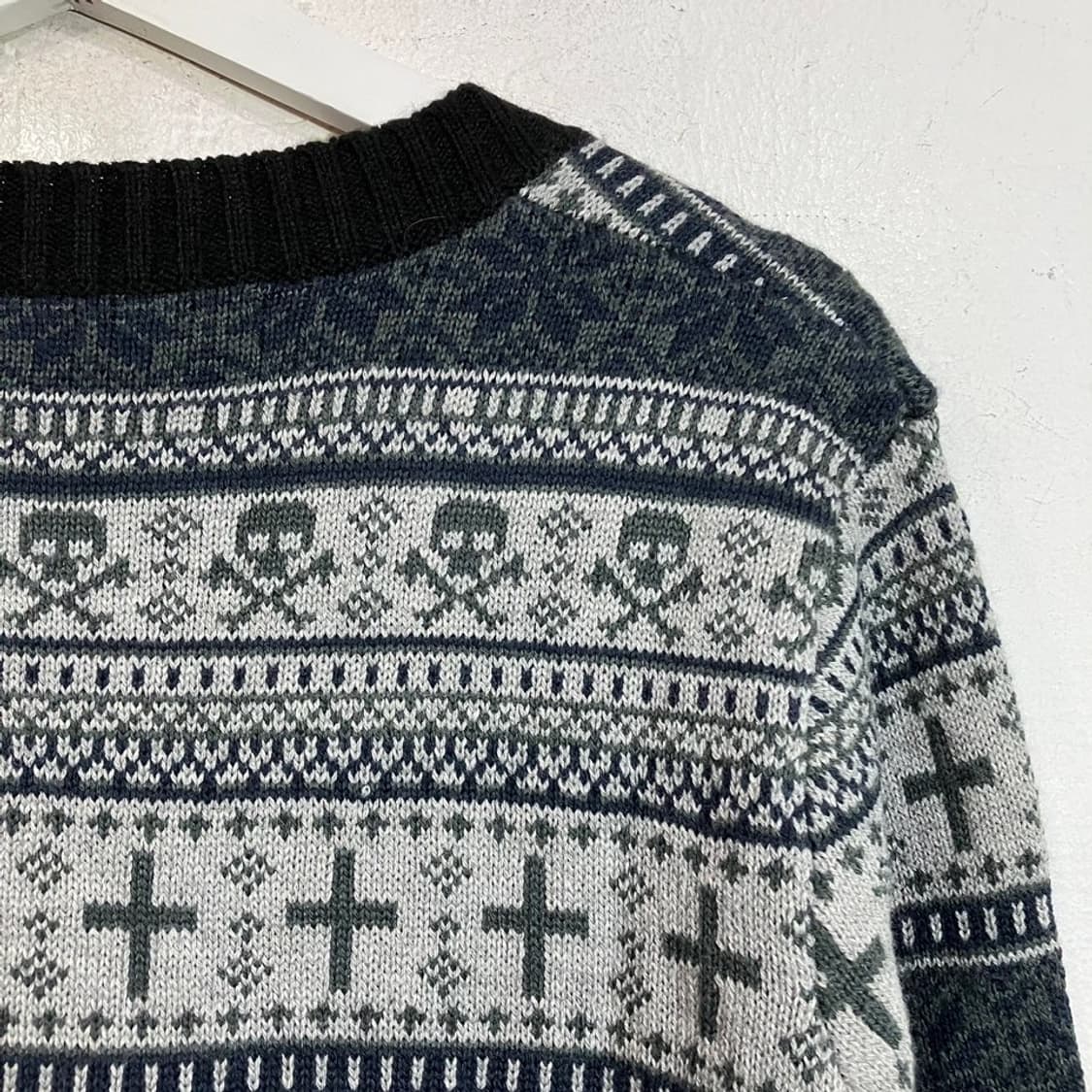 펑크 스컬 니트 가디건 상품이미지7