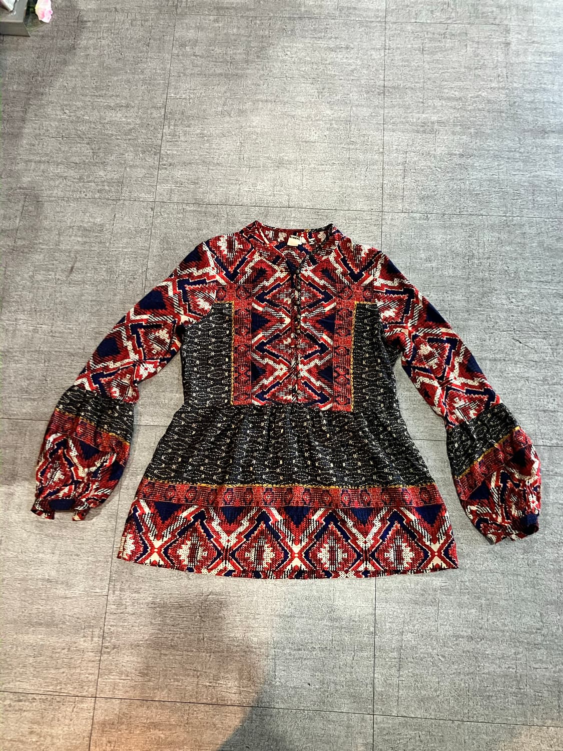 일본빈티지 Kamnal 오리엔탈펑크 보헤미안 블라우스 상품이미지1